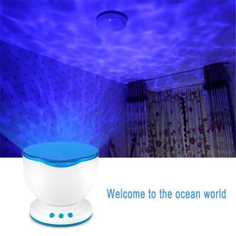 SereneWave: Multi-Function Ocean Wave Projector with Remote Control, Music Player, and Aurora Projection