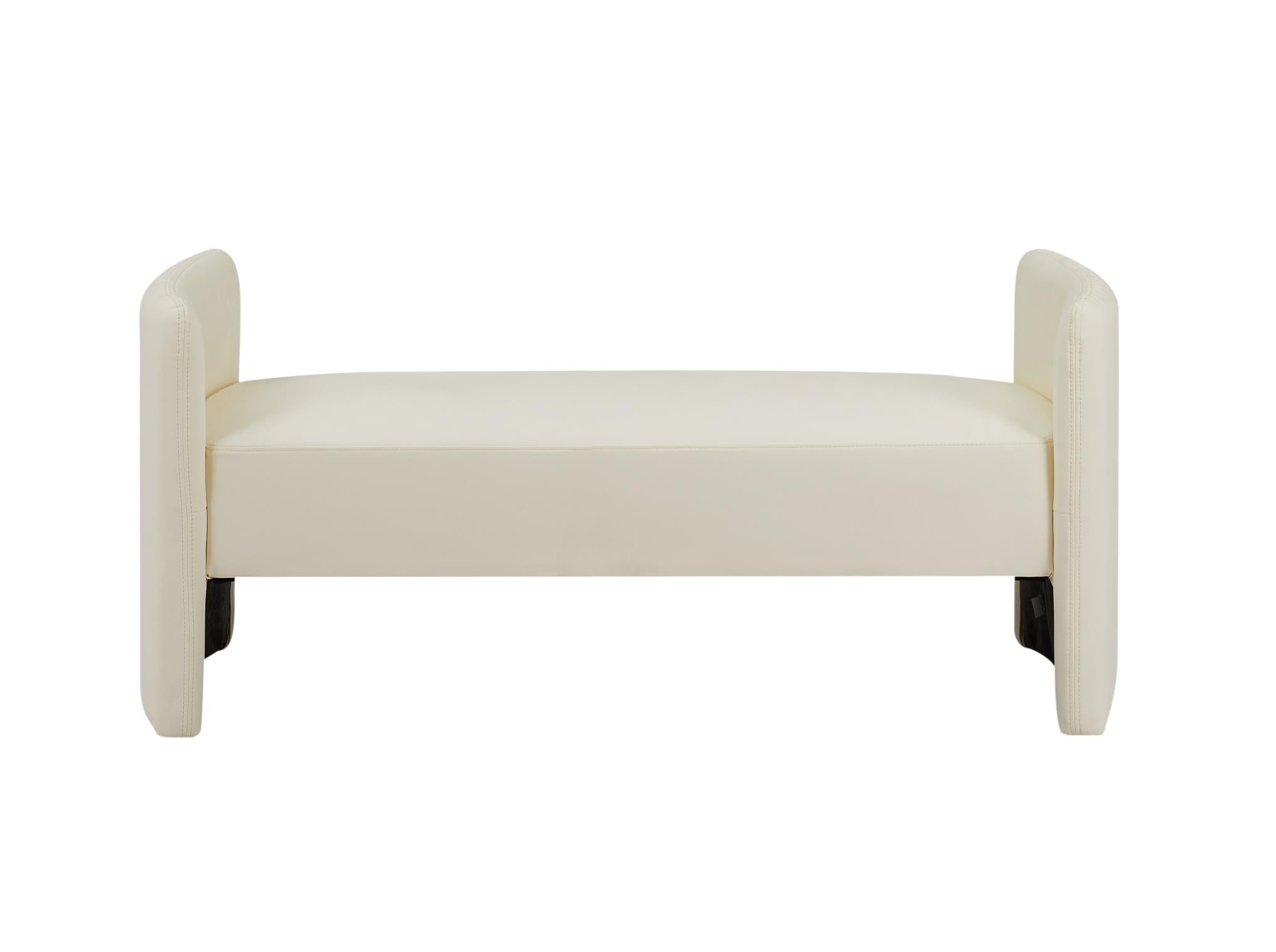 Modern Upholstered Bed Bench Entryway BenchOttoman with Armrest