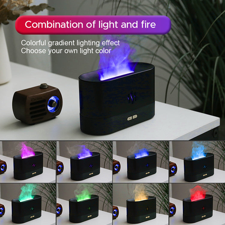 Colourful RBG Flame Humidifier & Essential Oil Diffuser