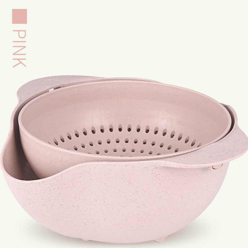 Kitchen Laundry Organizer Thickening Home Kitchen Plastic Rice Friut Bowl Washing Rice Sieve Basin Washing Basket