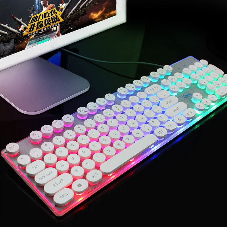 Crystal Luminous Wired Keyboard Mouse Set (Win)