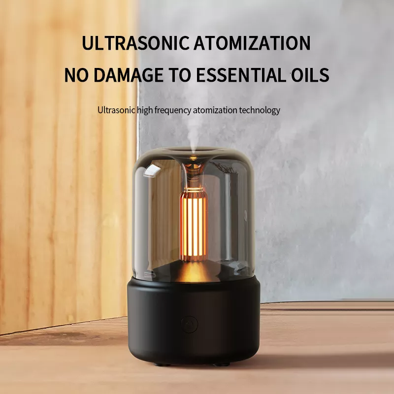 Mini Candle Lamp Aromatherapy Diffuser & Humidifier for Home and Office 120ml (USB)