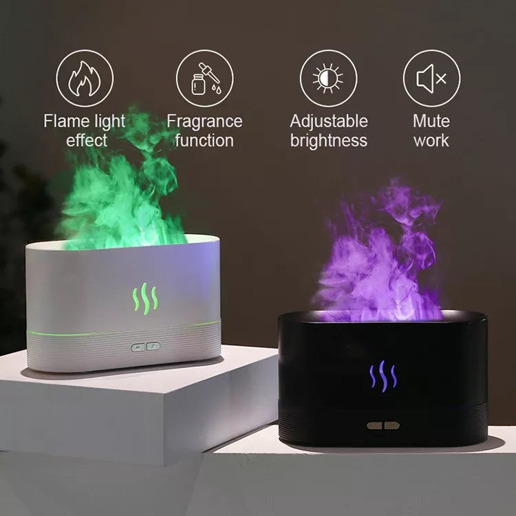 Colourful RBG Flame Humidifier & Essential Oil Diffuser