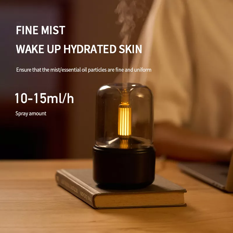 Mini Candle Lamp Aromatherapy Diffuser & Humidifier for Home and Office 120ml (USB)