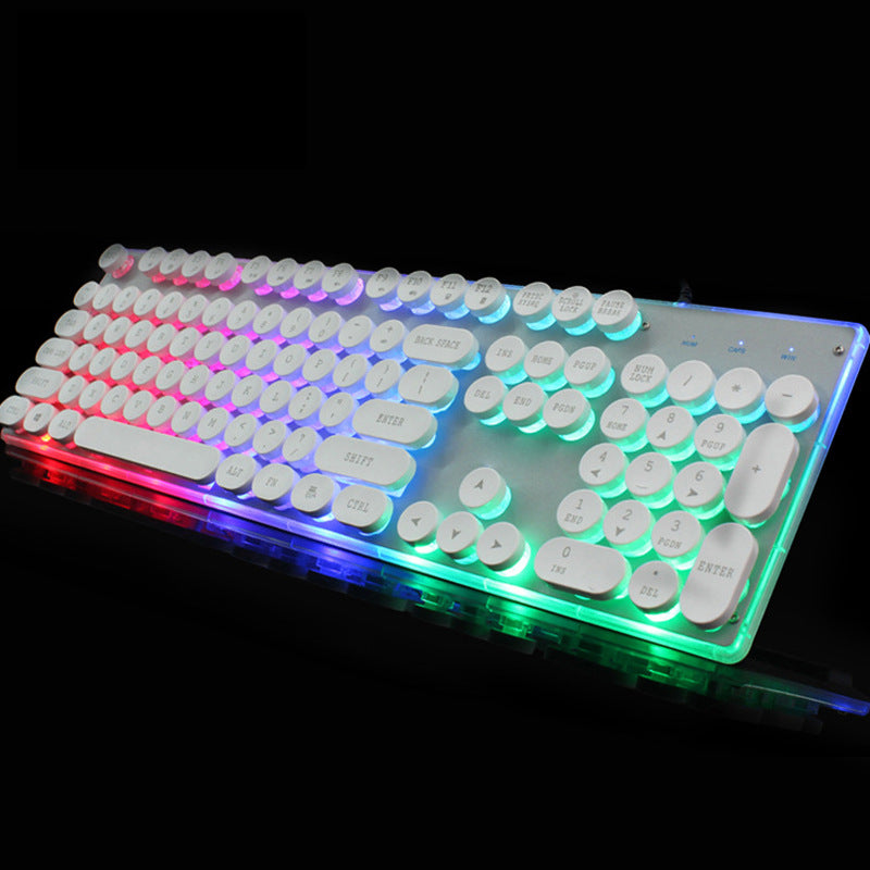 Crystal Luminous Wired Keyboard Mouse Set (Win)