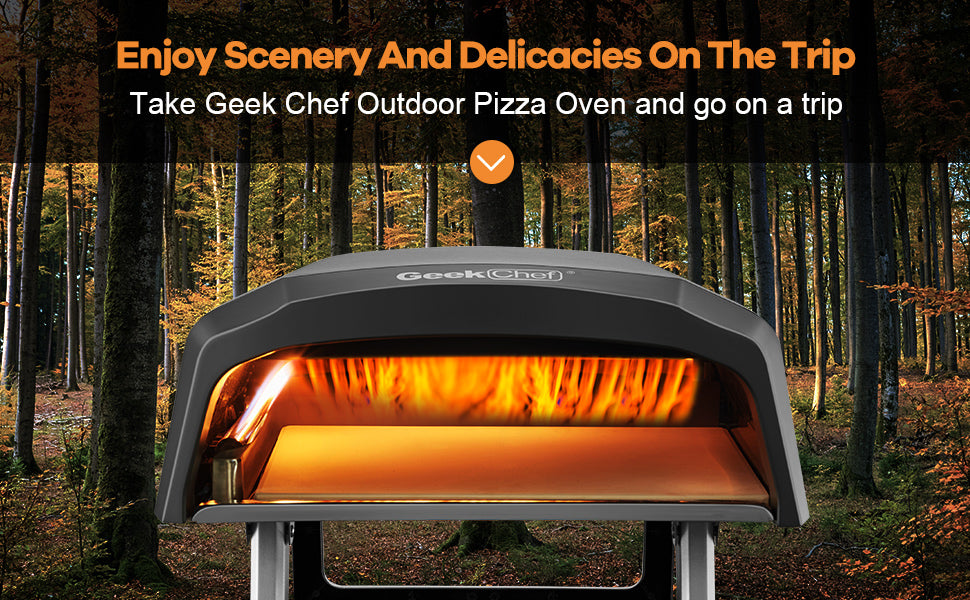 Geek Chef Gas Pizza Oven, Pizza Ovens For Outside Propane, Outdoor Ovens With 13 Inch Pizza Stone, Portable Gas Pizza Oven With Foldable Legs, Pizza Oven For Patio Garden