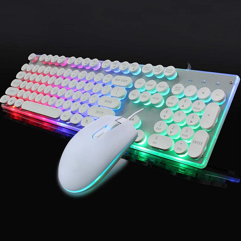 Crystal Luminous Wired Keyboard Mouse Set (Win)