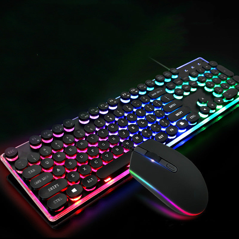 Crystal Luminous Wired Keyboard Mouse Set (Win)