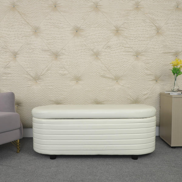PU Storage Ottoman Bench  for Bedroom End of Bed Stool with Safety Hinge for Living Room, Entryway