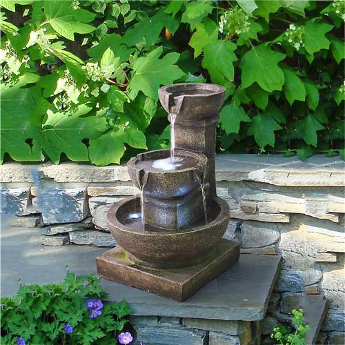 16inches Outdoor Water Fountain with LED Light for Outdoor Indoor Decor