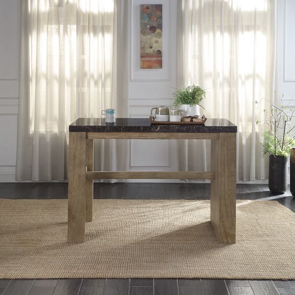 Counter Heigh Table in Marble & Oak Finish