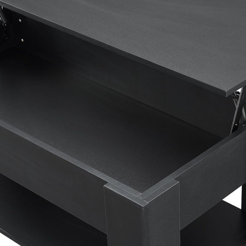 Lift Top Coffee Table with Storage Compartment, Black