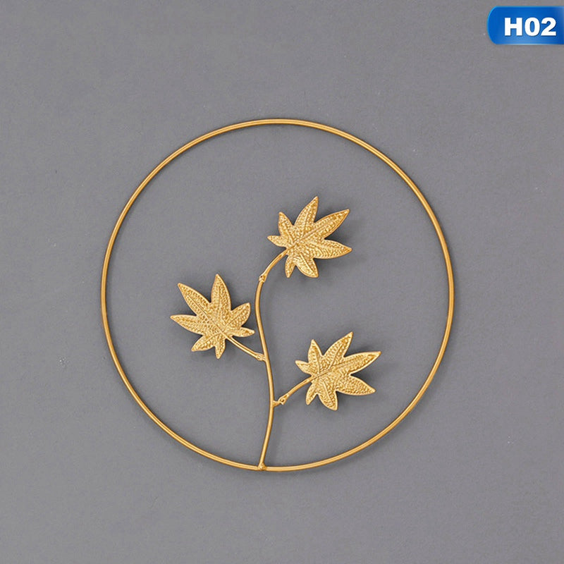 Wall Hanging Home Decoration Wrought Iron Ginkgo Leaf Wall Decoration Pendant Living Room Sofa Background Wall Porch Mural