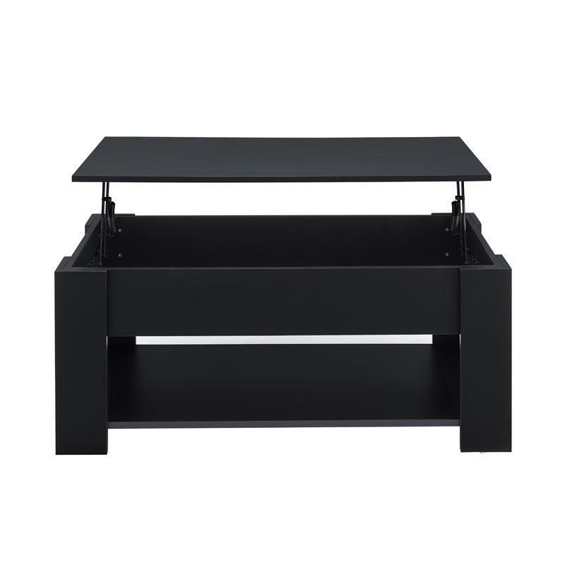 Lift Top Coffee Table with Storage Compartment, Black