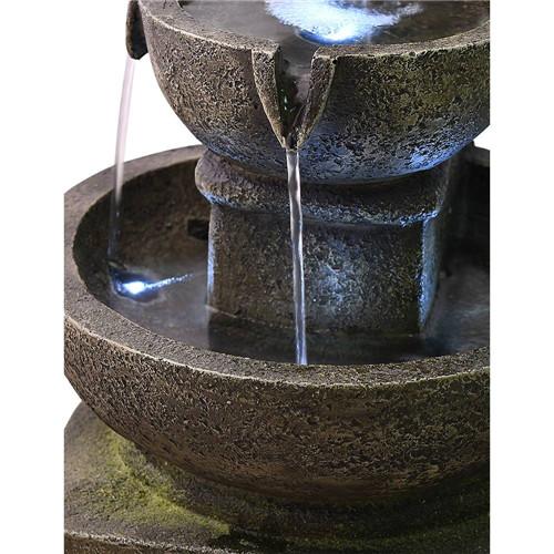 16inches Outdoor Water Fountain with LED Light for Outdoor Indoor Decor