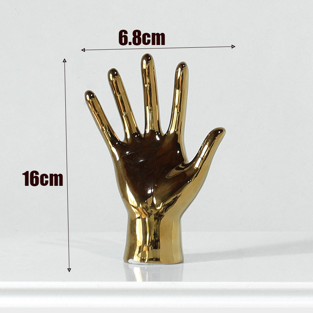 Gold Hand & Finger Gesture Figurine -  Gold Ornament Modern Home Decoration