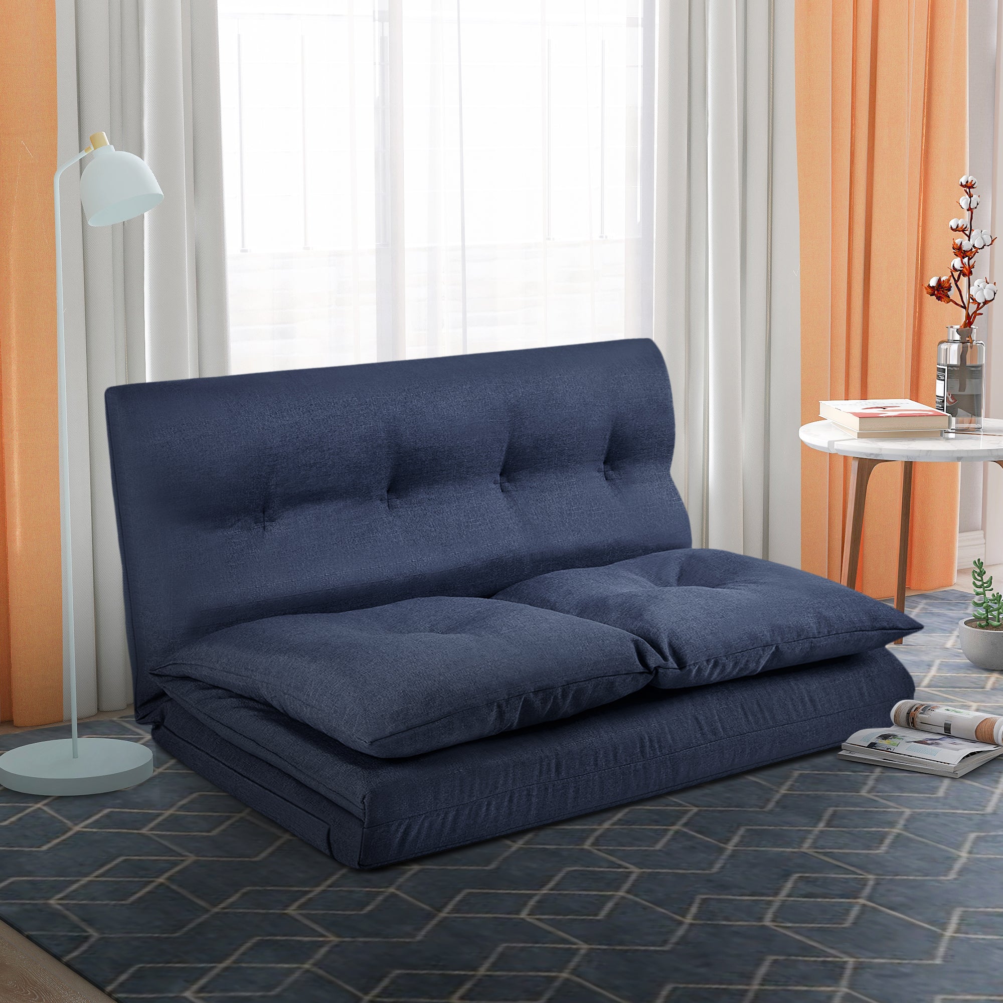 Floor Couch and Sofa Fabric Folding Chaise Lounge