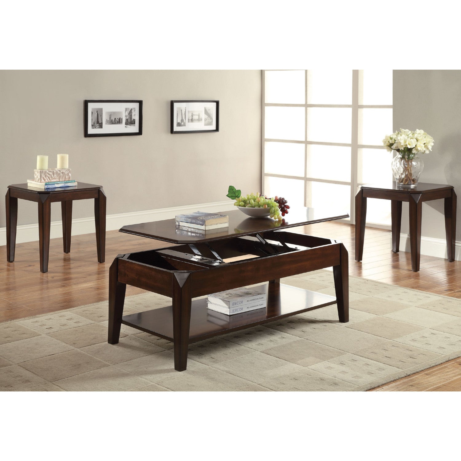 Docila Coffee Table in Walnut 80660