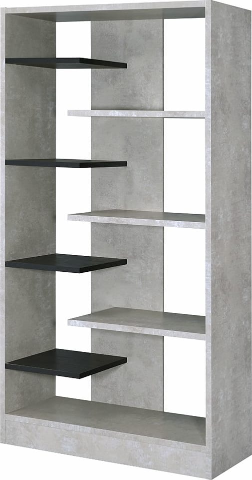 Magna Bookshelf in Faux Concrete & Black 92532