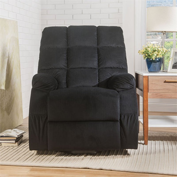 Ipompea Recliner w/Power Lift & Massage in Black Velvet 59262