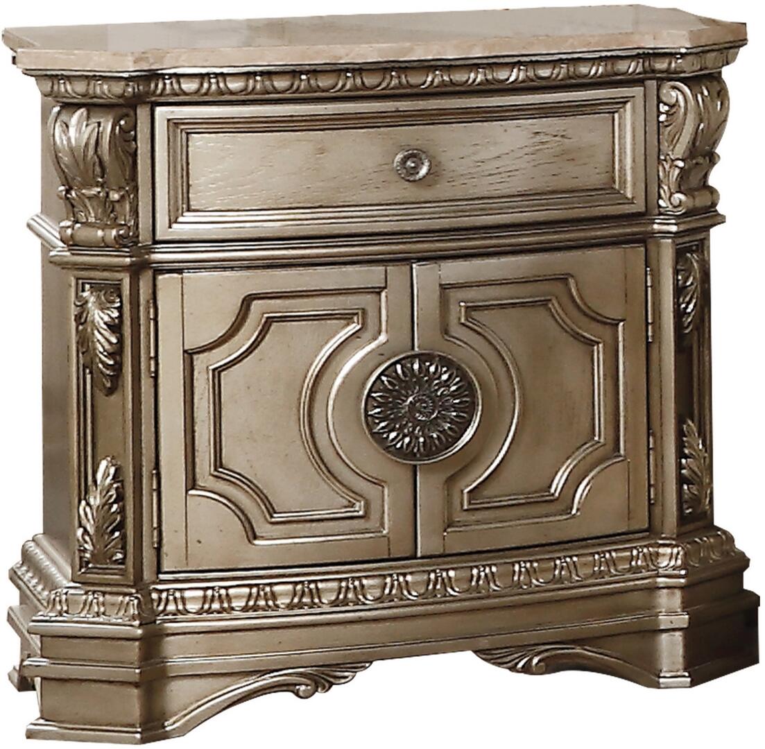 Northville Nightstand (WOOD TOP) in Antique Silver 26935