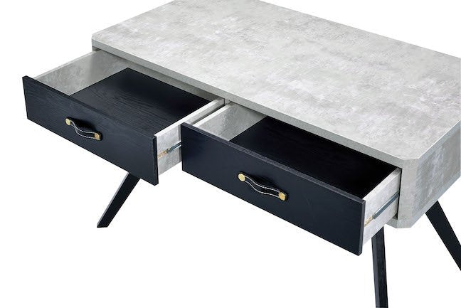 Magna Desk in Faux Concrete & Black 92530