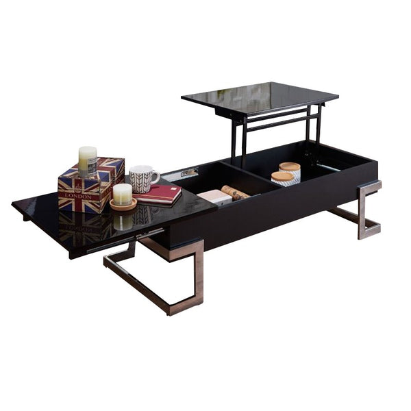 Calnan Coffee Table in Black & Chrome 81855