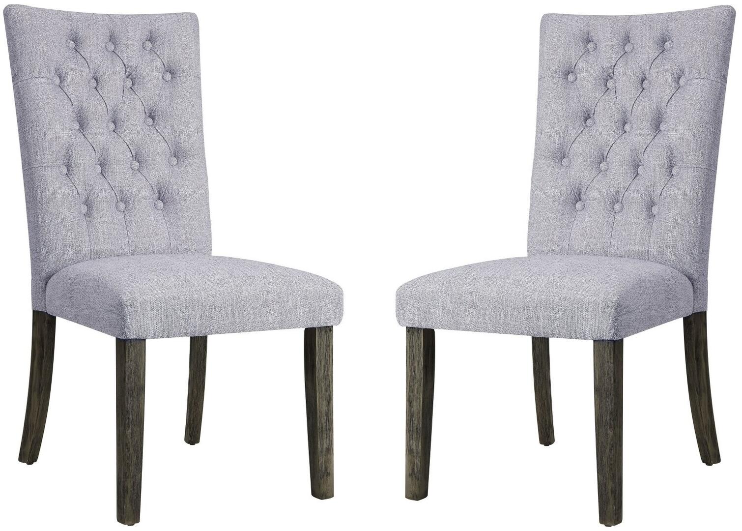 Merel Side Chair (Set-2) in Gray Fabric & Gray Oak 70168