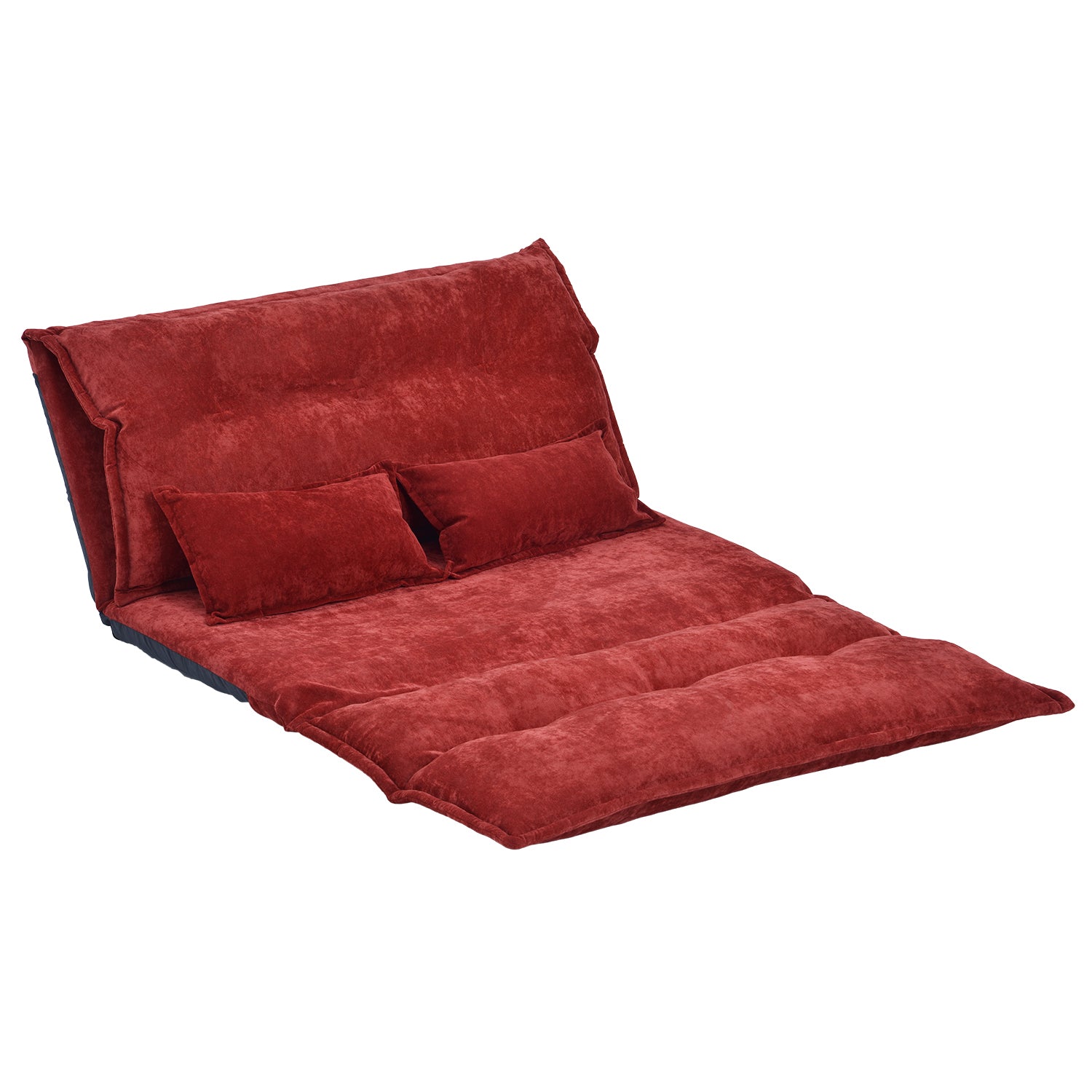 Sofa Bed Adjustable Folding Futon Sofa Leisure Sofa Bed with Two Pillows