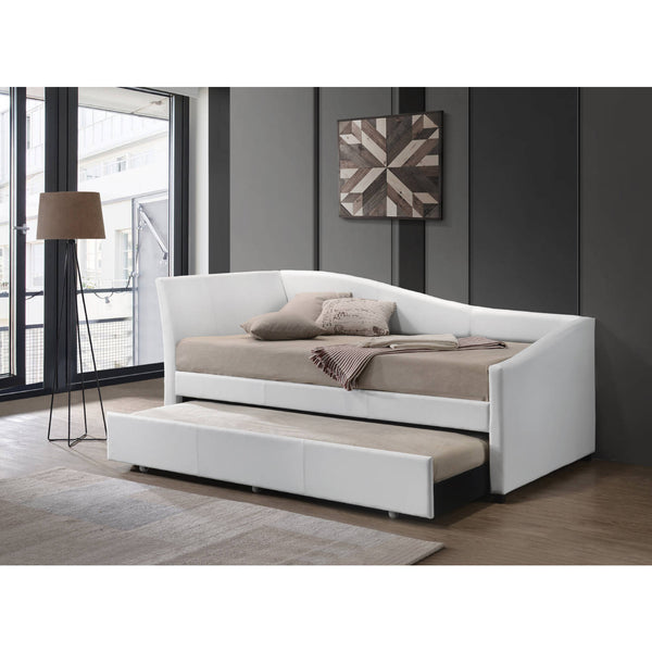 Jedda Daybed & Trundle (Twin Size), White PU (1Set/3Ctn) 39400