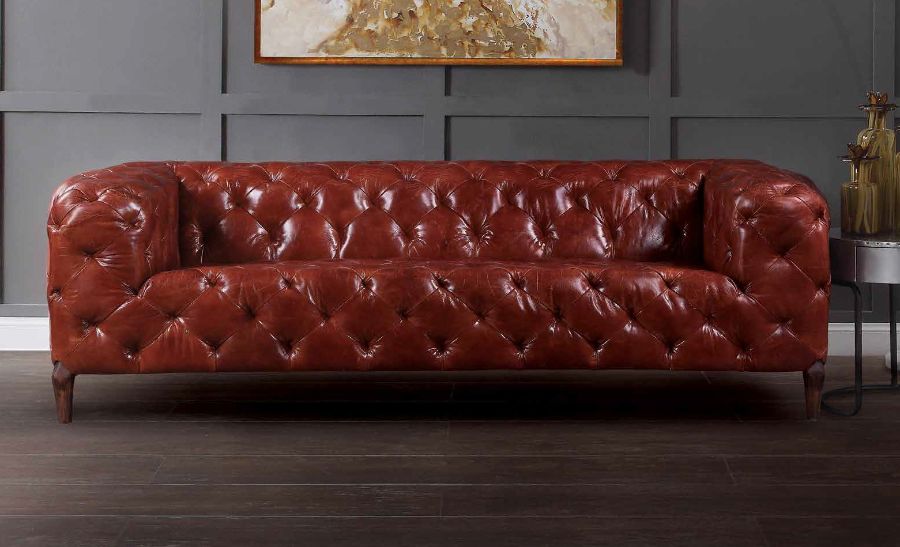 Orsin Sofa, Merlot Top Grain Leather 55070