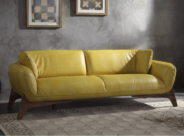 Pesach Sofa, Mustard Leather 55075