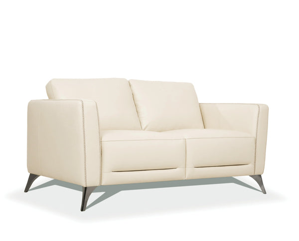 Malaga Loveseat, Cream Leather 55006