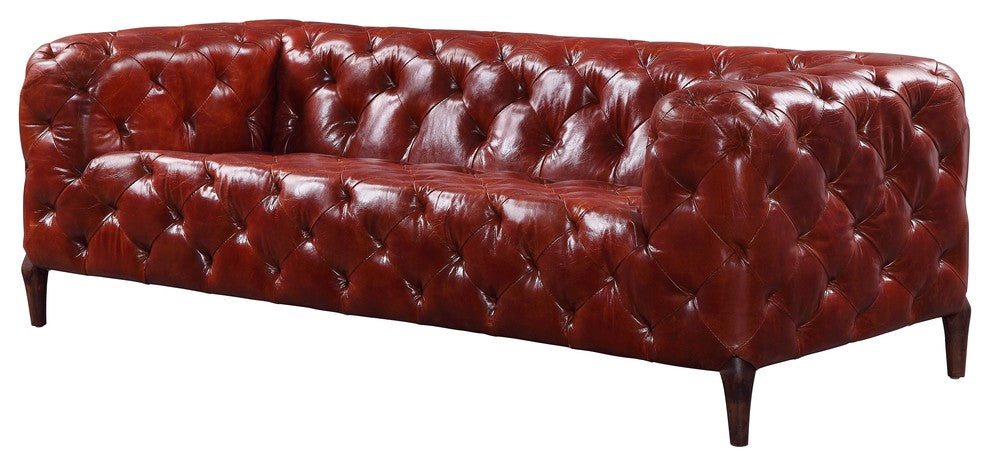 Orsin Sofa, Merlot Top Grain Leather 55070