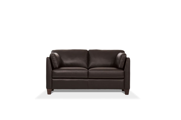 Matias Loveseat, Chocolate Leather 55011