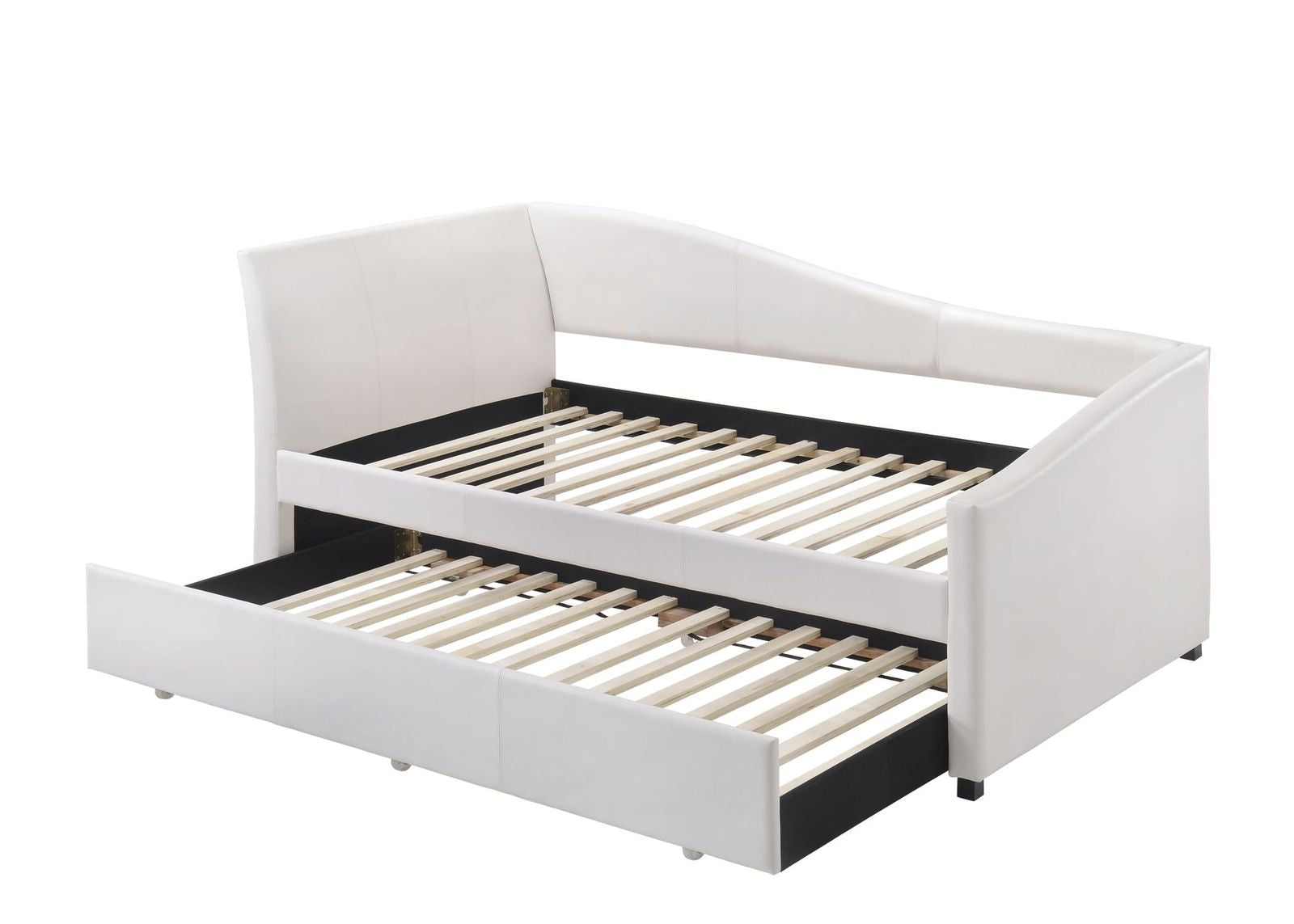 Jedda Daybed & Trundle (Twin Size), White PU (1Set/3Ctn) 39400