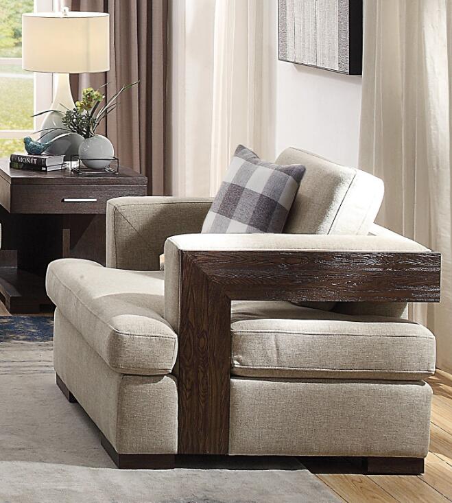 Niamey Chair w/1 Pillow, Fabric & Walnut 54852
