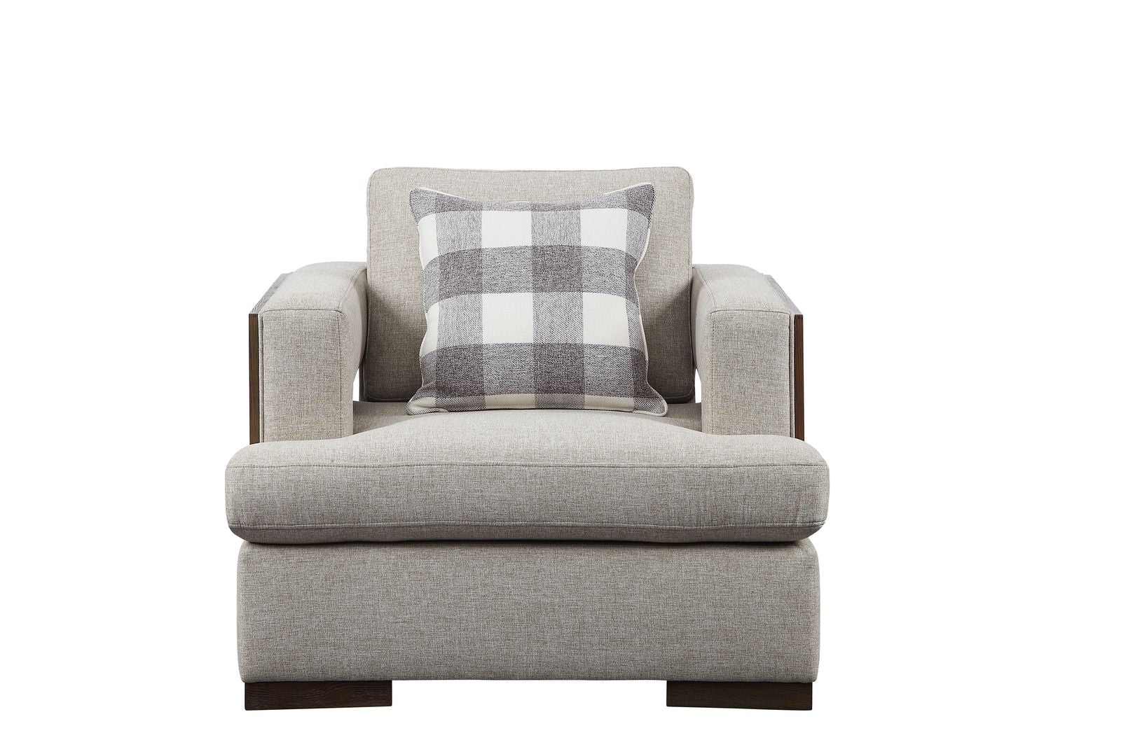 Niamey Chair w/1 Pillow, Fabric & Walnut 54852