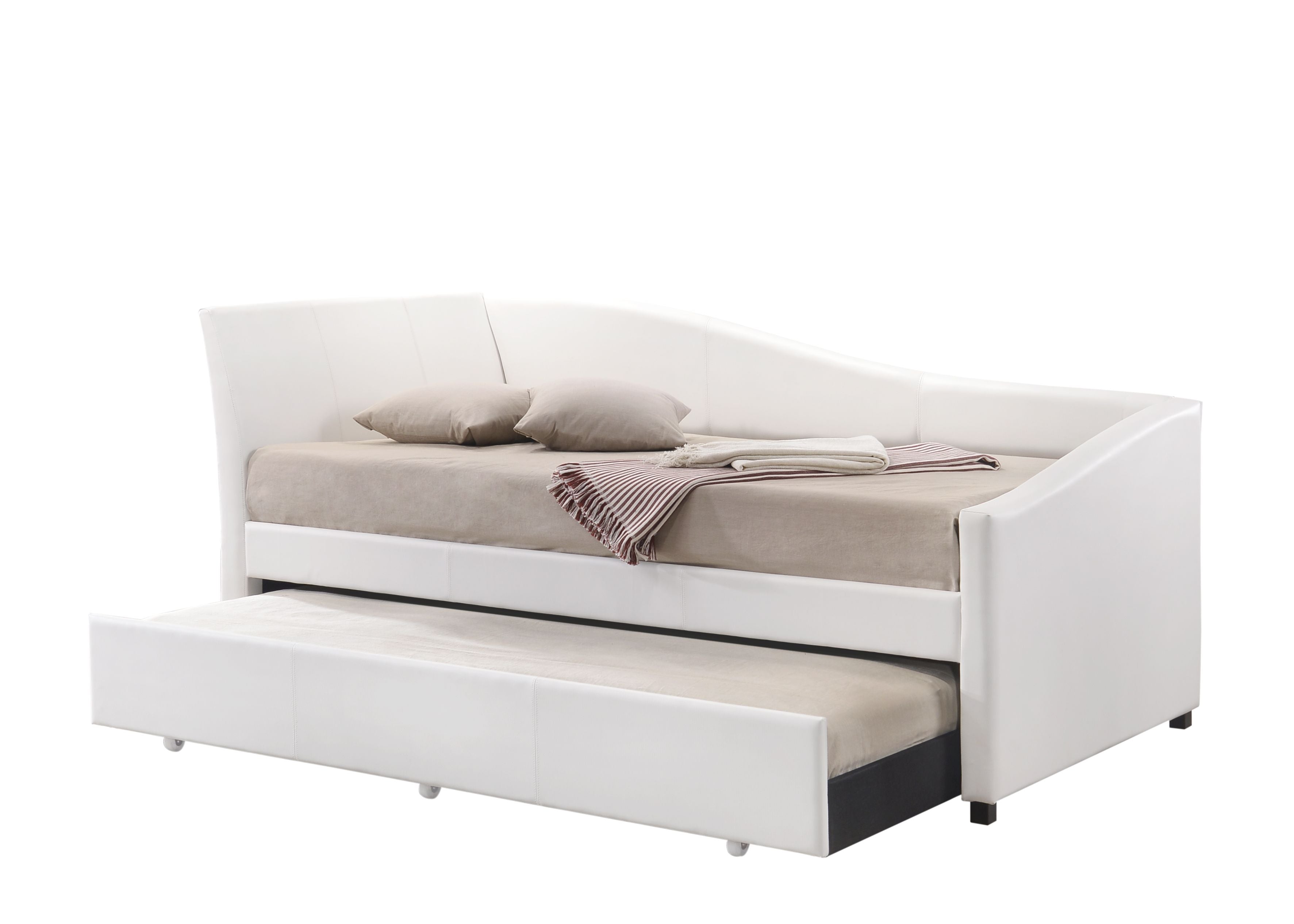 Jedda Daybed & Trundle (Twin Size), White PU (1Set/3Ctn) 39400