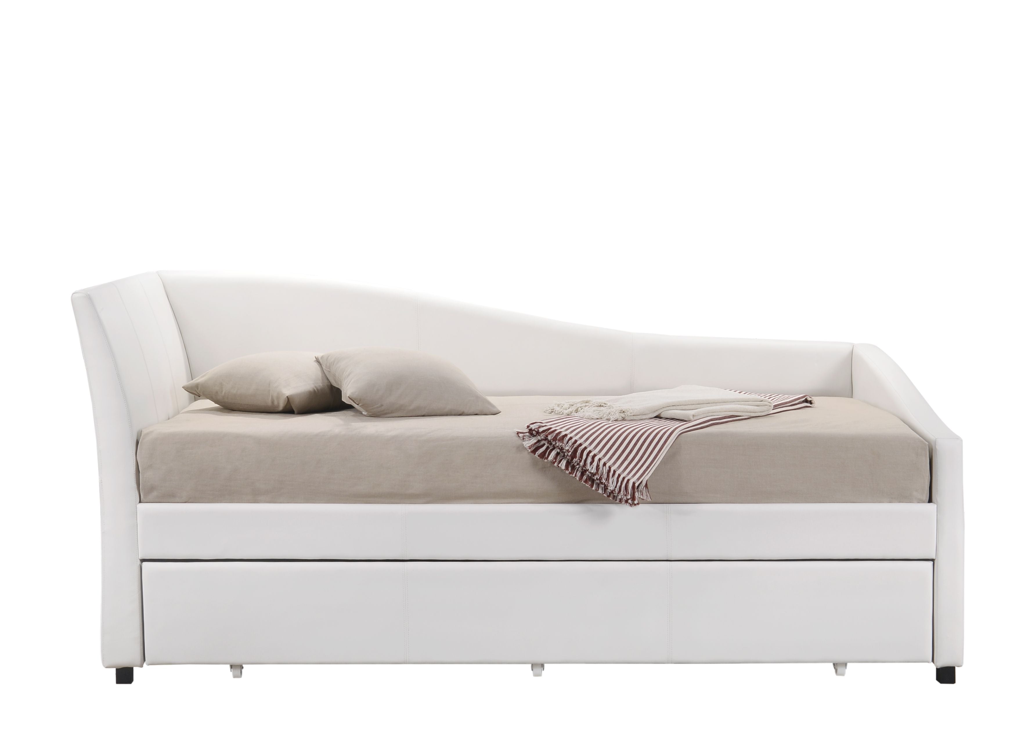 Jedda Daybed & Trundle (Twin Size), White PU (1Set/3Ctn) 39400