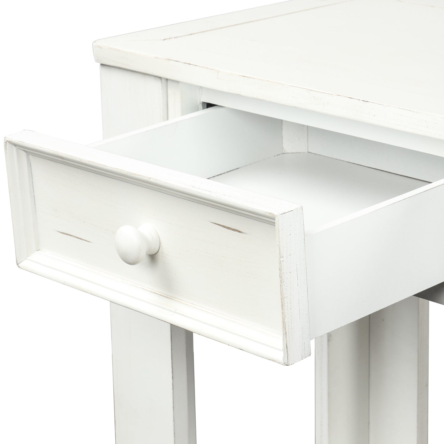 Console Table for Entryway Hallway Sofa Table with Storage Drawers and Bottom Shelf ( Antique White)