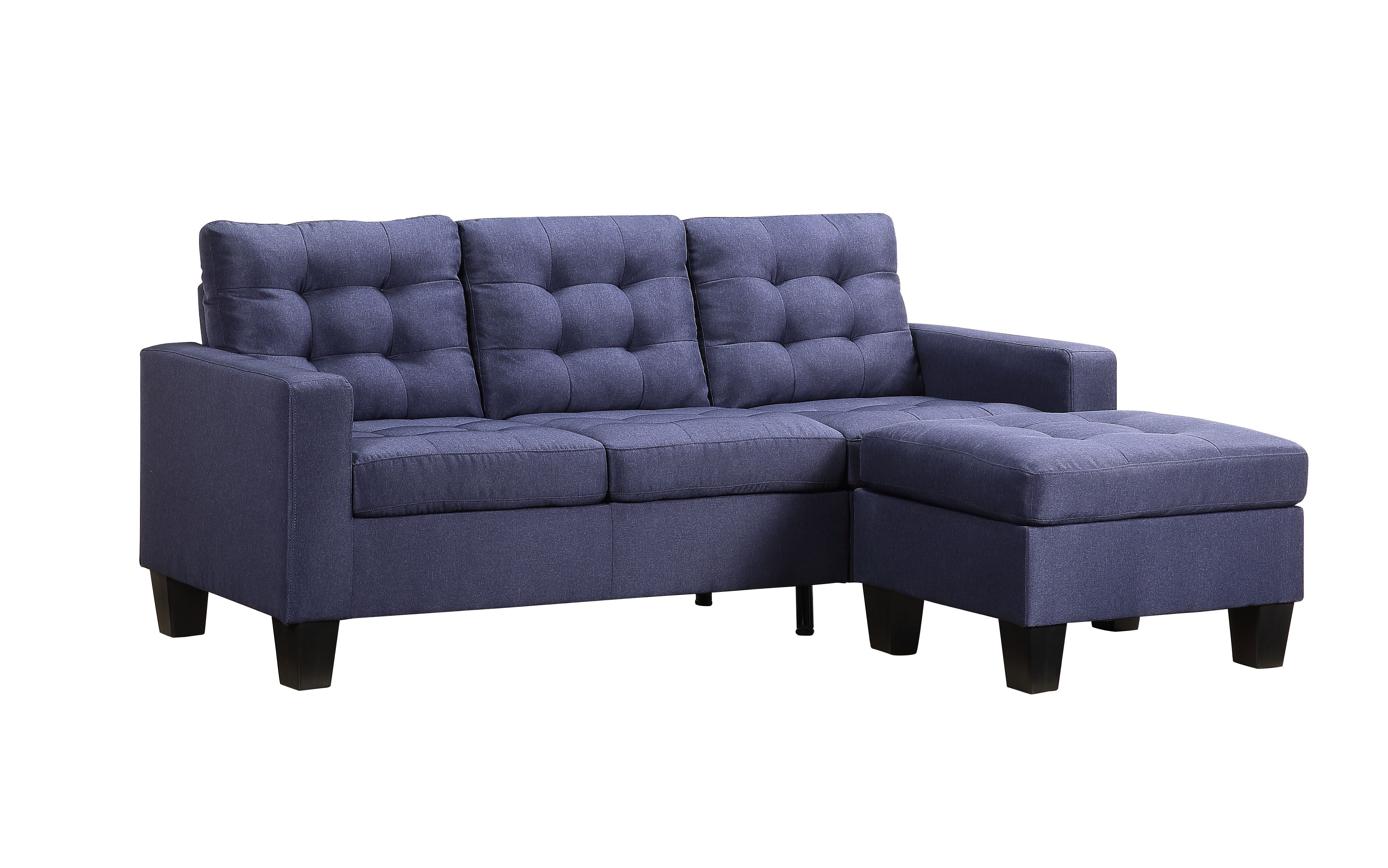 Earsom Sectional Sofa (RevChaise), Blue Linen 56650