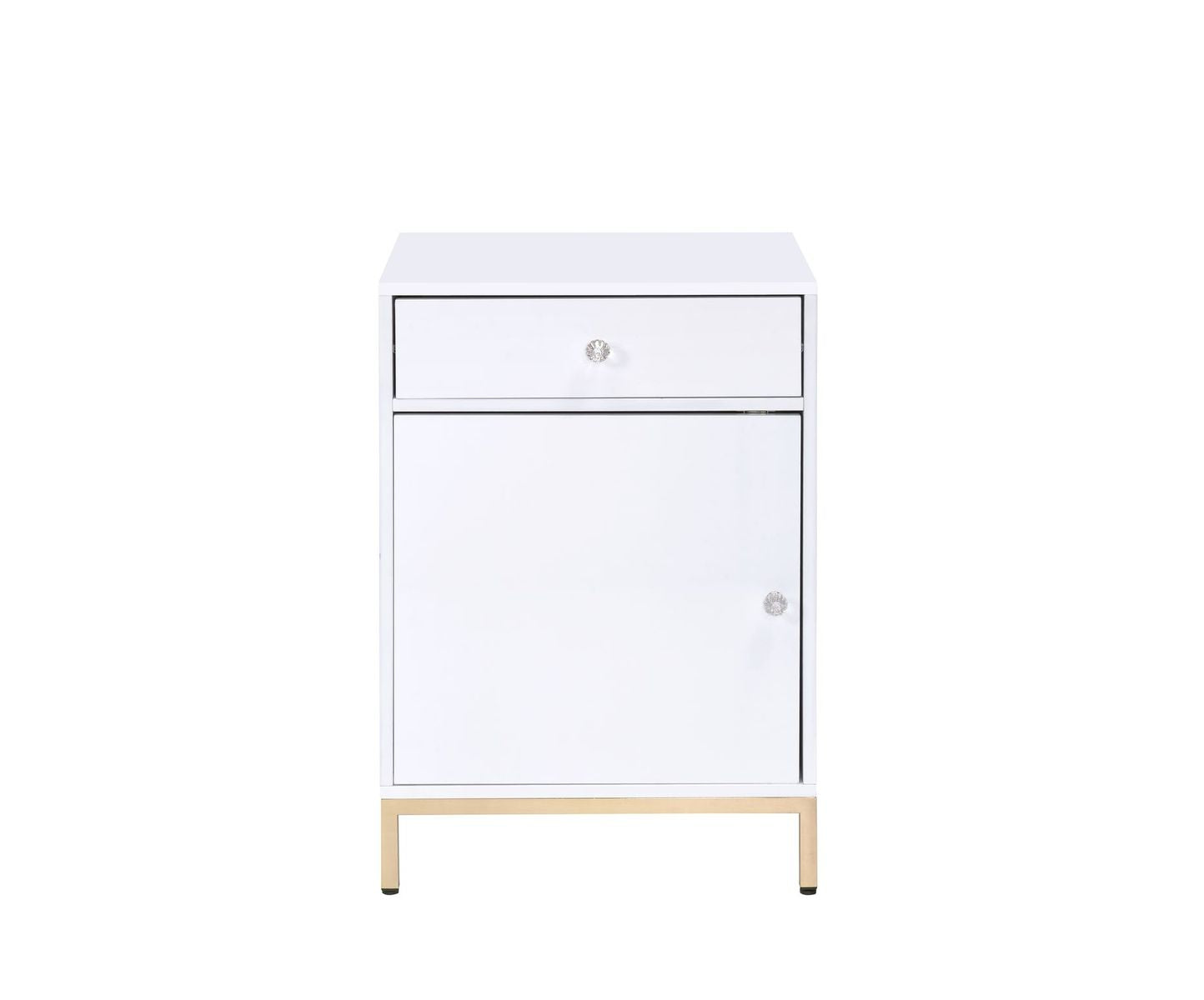 Ottey Cabinet in White High Gloss & Gold 92543