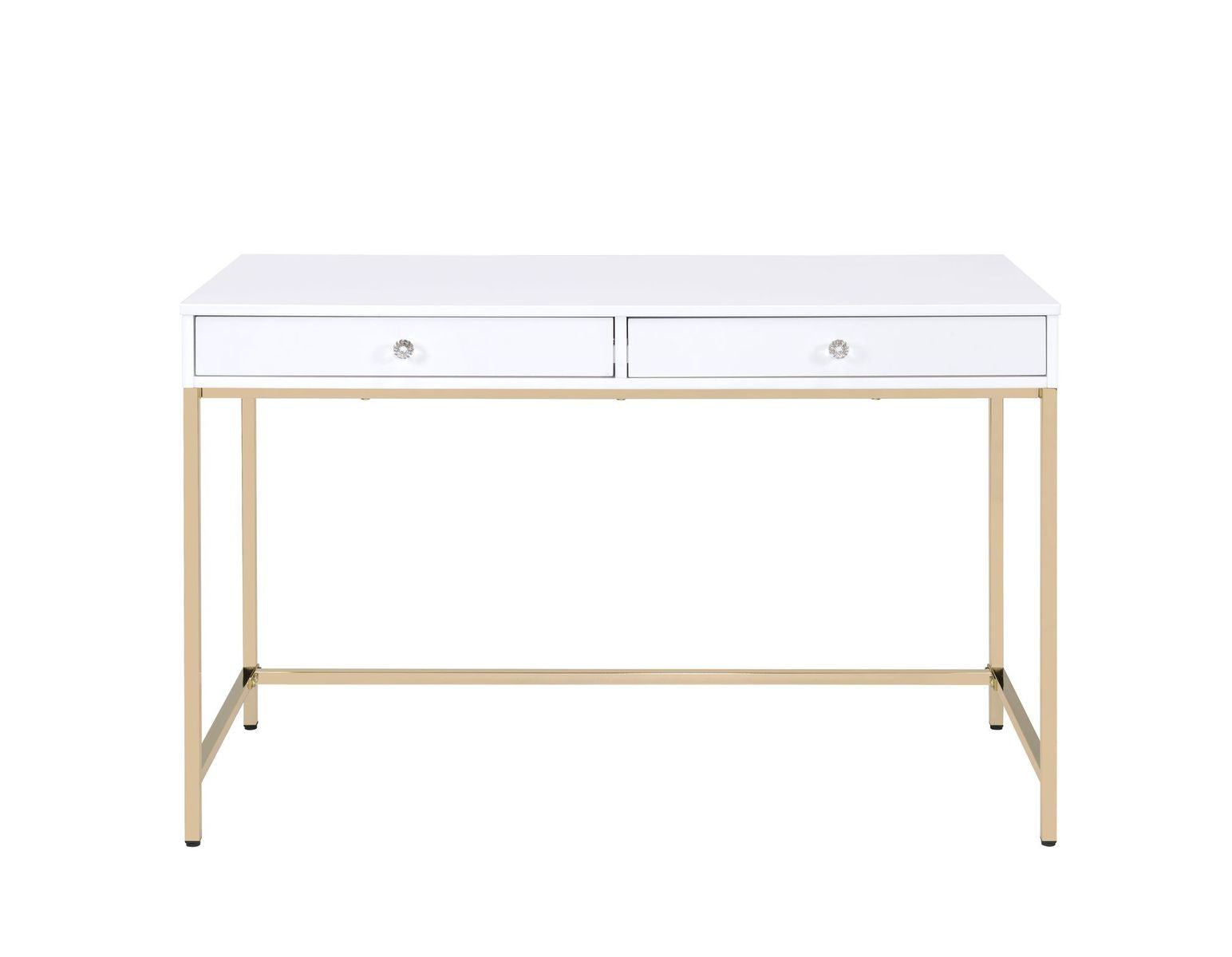 Ottey Desk in White High Gloss  Gold 92540