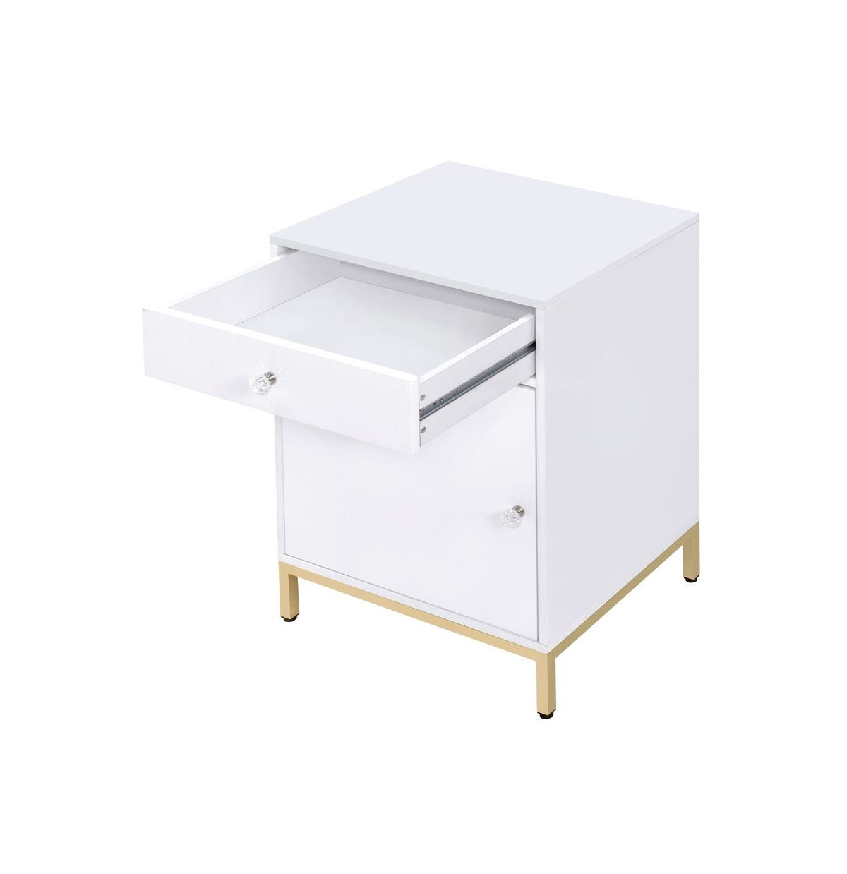 Ottey Cabinet in White High Gloss & Gold 92543