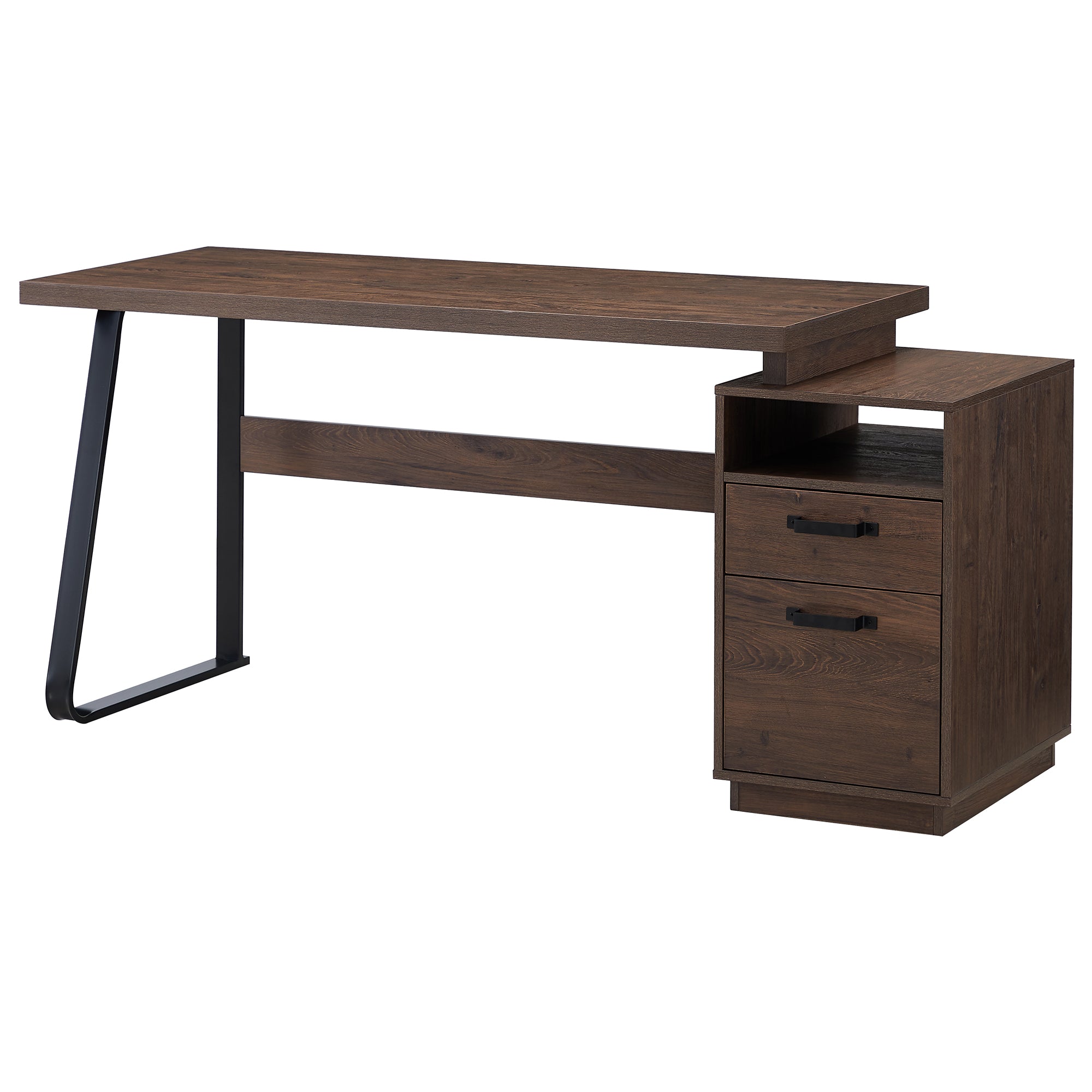 Home Office Computer Desk with drawers/hanging letter-size files/65 inch Writing Study Table with Drawers