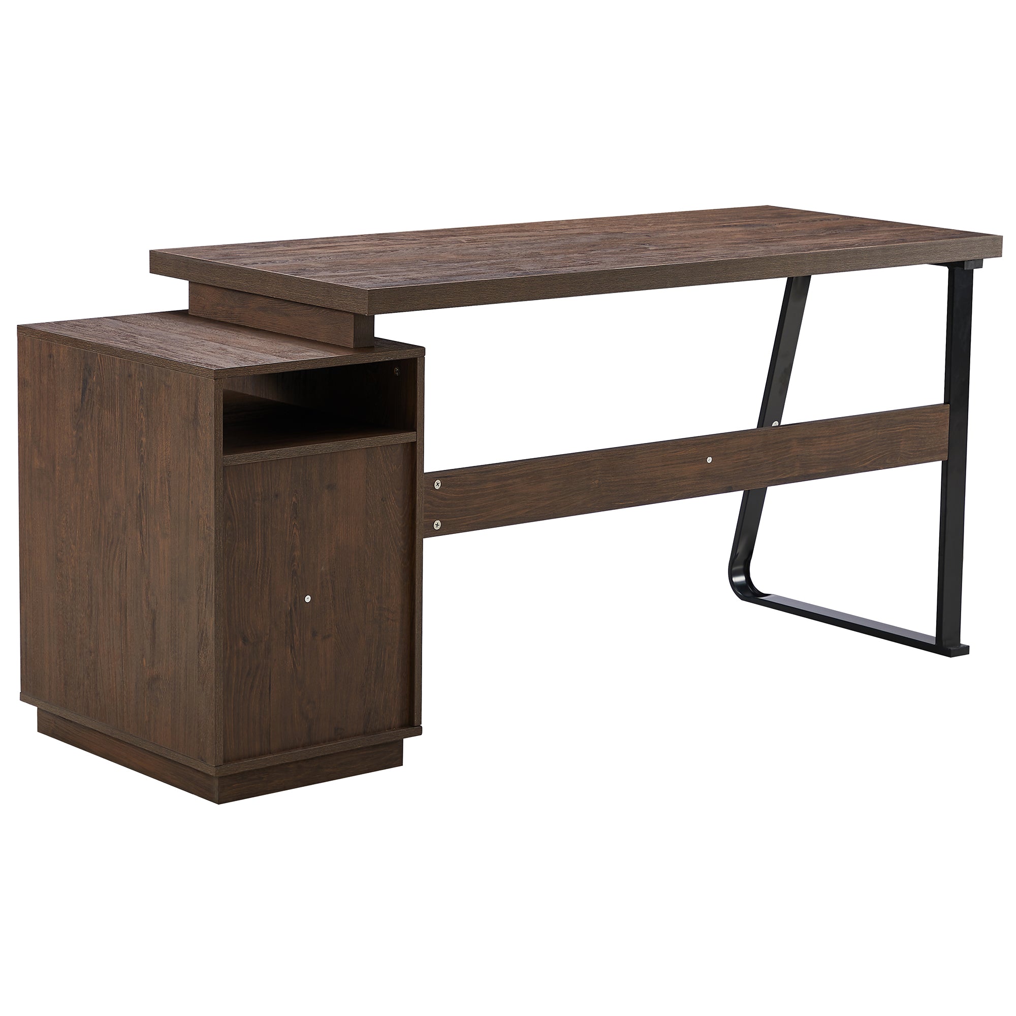 Home Office Computer Desk with drawers/hanging letter-size files/65 inch Writing Study Table with Drawers