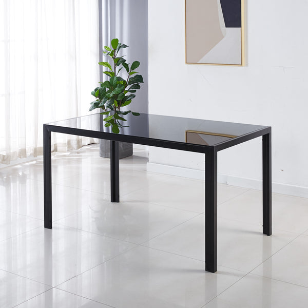 black glass table,120x75x75cm,dining table,kitchen table,coffee table