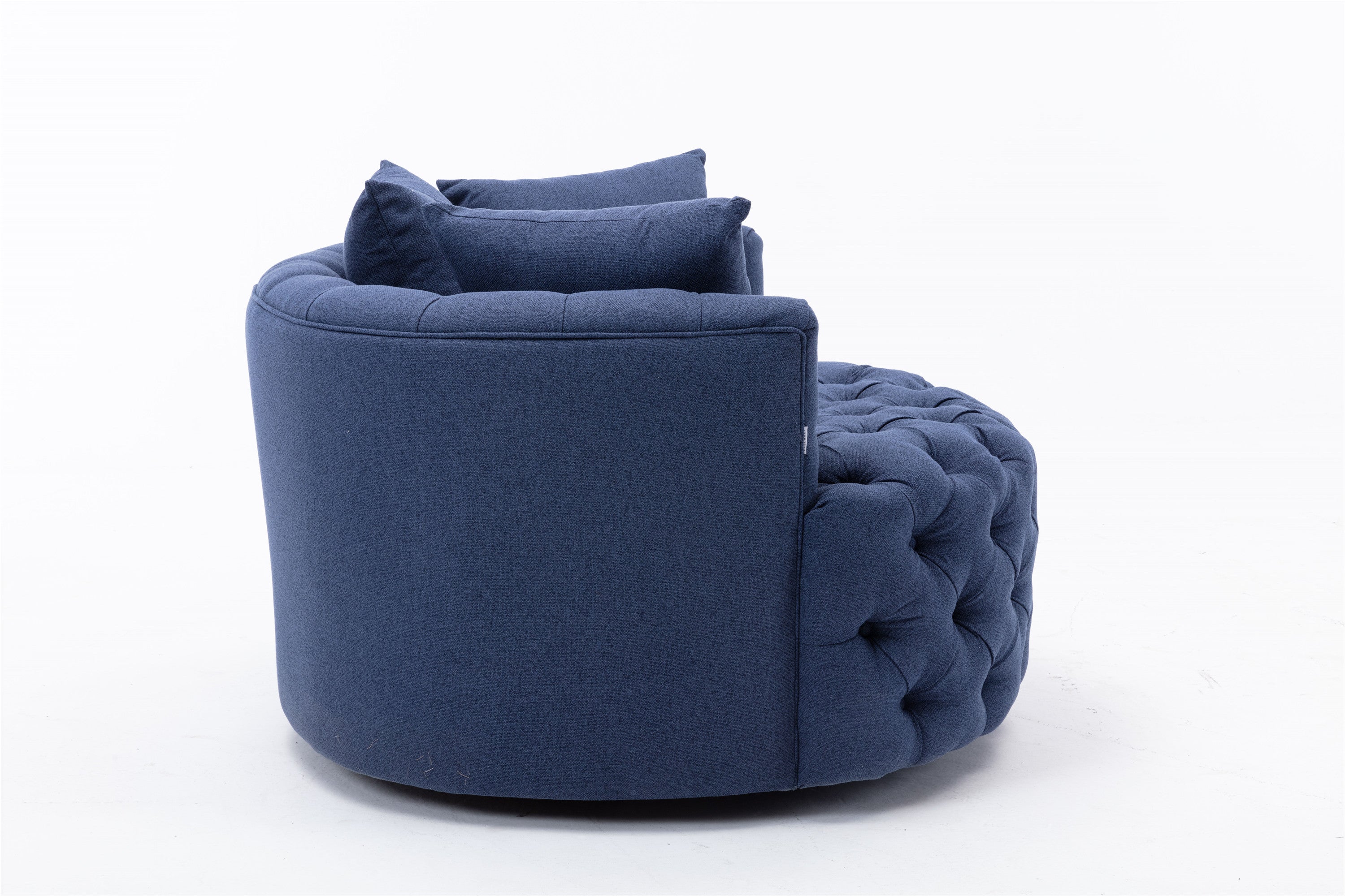 Modern Akili swivel accent chair barrel chair for hotel living room / Modern leisure chair Navy  fabric