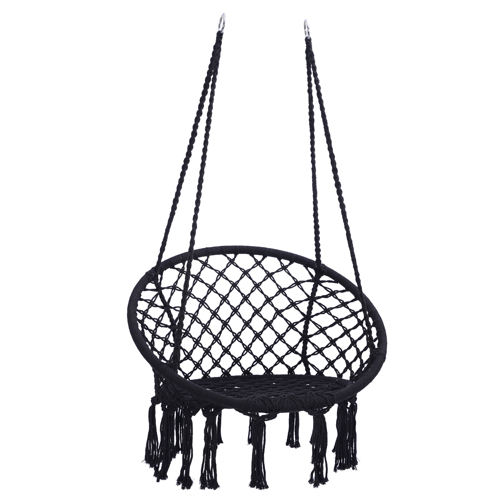 Hammock Chair with Stand - Indoor or Outdoor Use - Durable 300 Pound Capacity,Black And Black